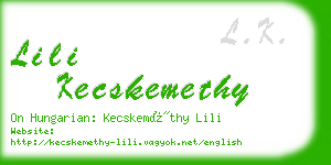 lili kecskemethy business card